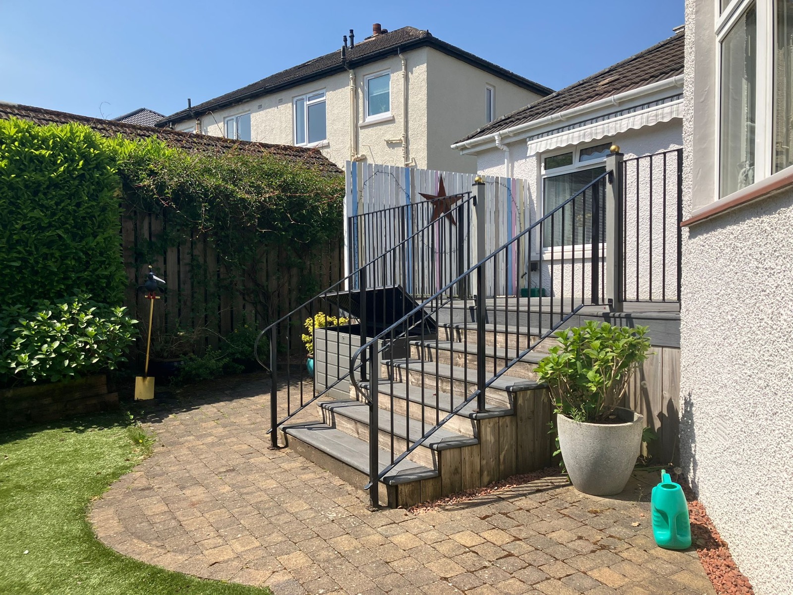 Cleared and washed block paving