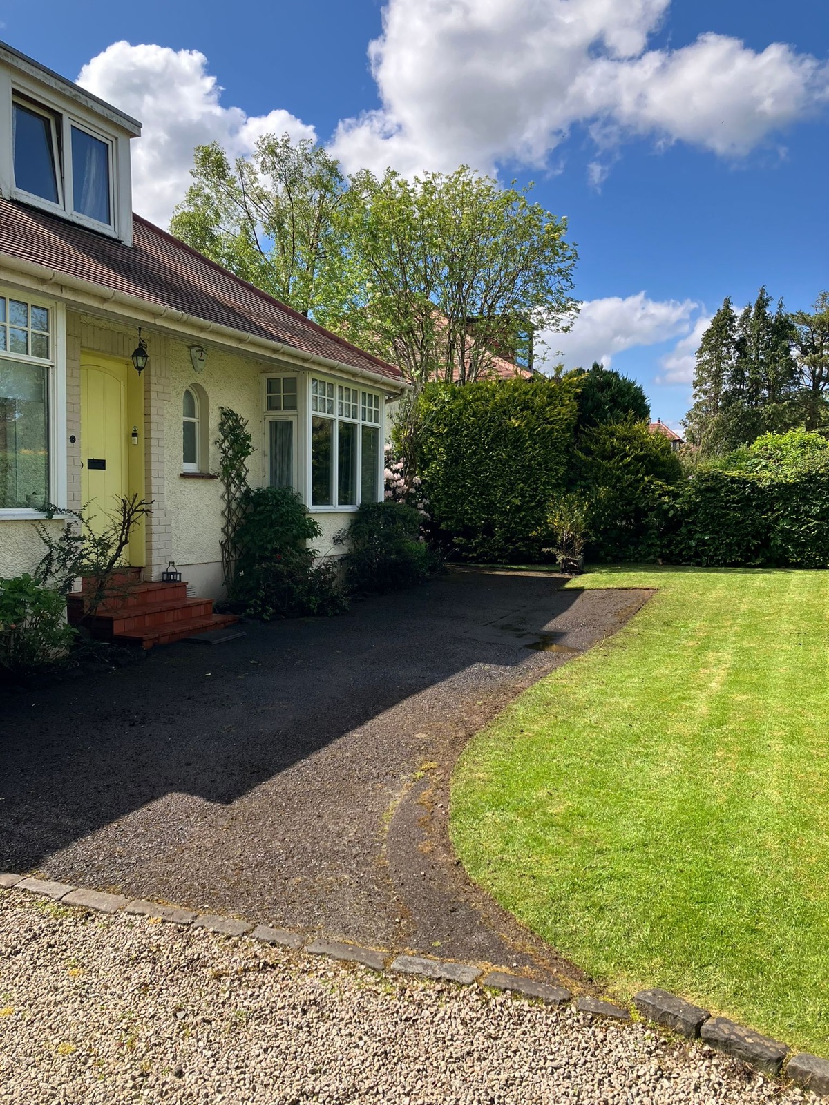 Bright, clean driveway