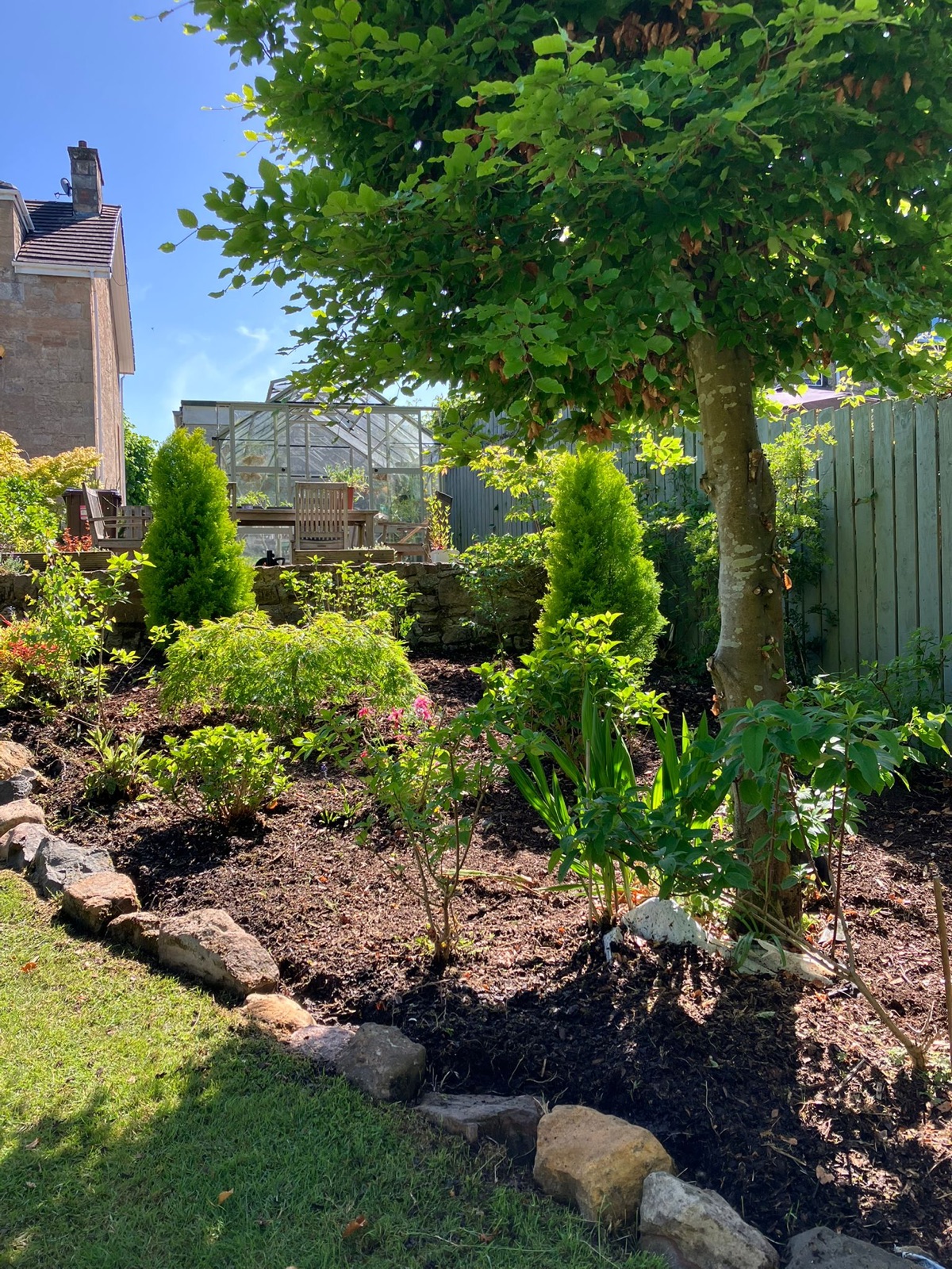 Replanted garden border